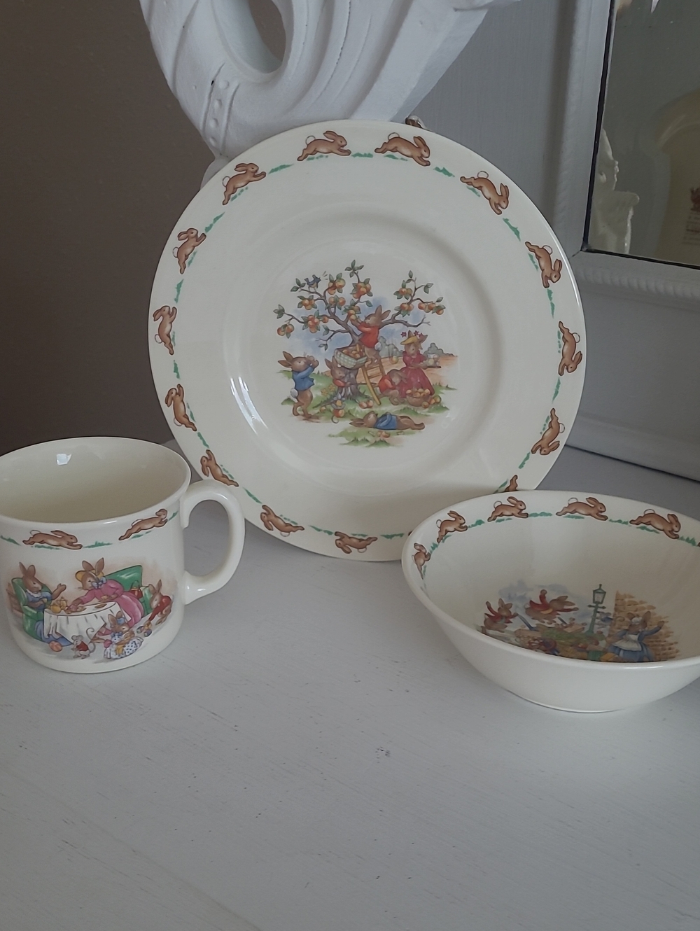 Royal Doulton's Three-piece Bunnykins Set In Mint Condition